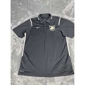Army Black Knights Polo Shirt Mens Medium Black Nike Dri Fit Performance Coach